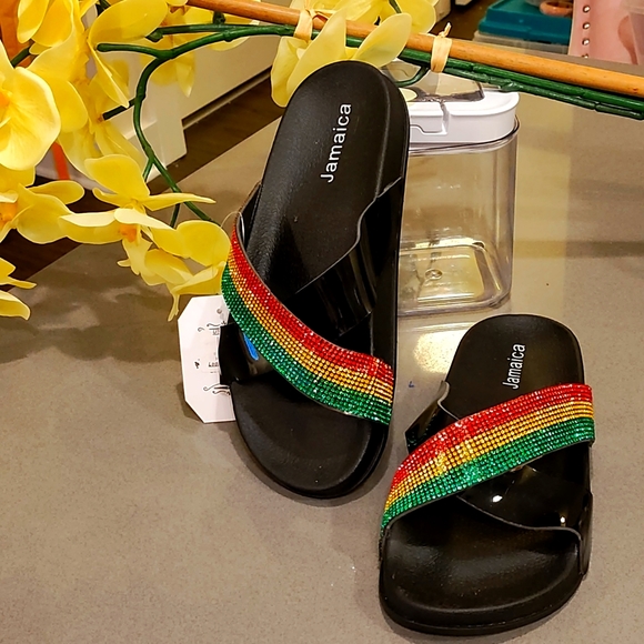 Shoes - Jamaican Bling Sandals/Pool Shoes - GORGEOUS!